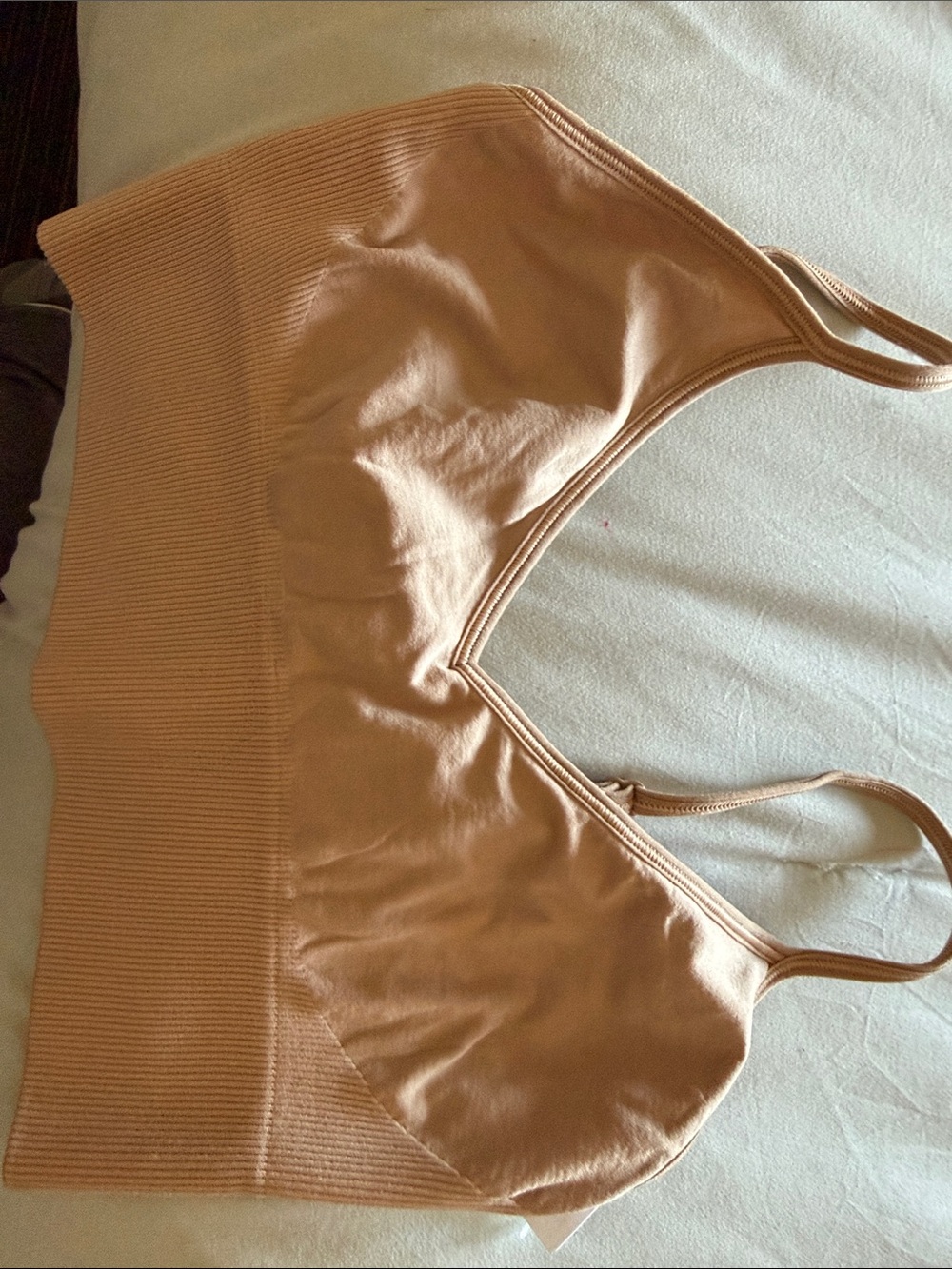 Everyday Seamless Ribbed Bralette in Tan